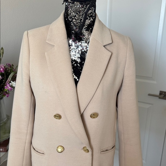 Banana Republic Tan Double-Breasted Blazer with Gold Buttons - Picture 2 of 6